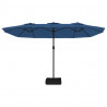 Podwójny parasol ogrodowy z LED, niebieski, 449x245 cm