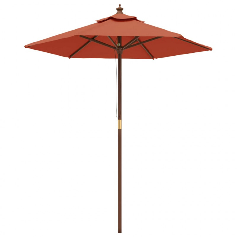 Parasol ogrodowy na drewnianym słupku, terakotowy, 196x231 cm