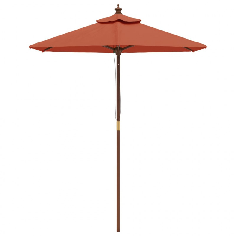 Parasol ogrodowy na drewnianym słupku, terakotowy, 196x231 cm