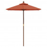 Parasol ogrodowy na drewnianym słupku, terakotowy, 196x231 cm