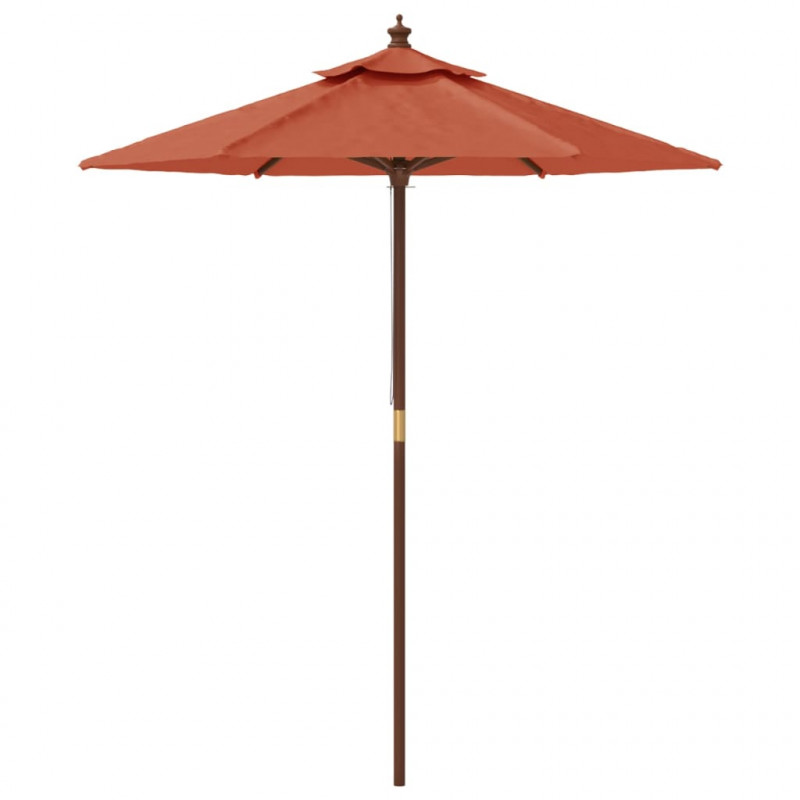 Parasol ogrodowy na drewnianym słupku, terakotowy, 196x231 cm