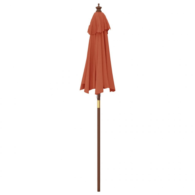 Parasol ogrodowy na drewnianym słupku, terakotowy, 196x231 cm