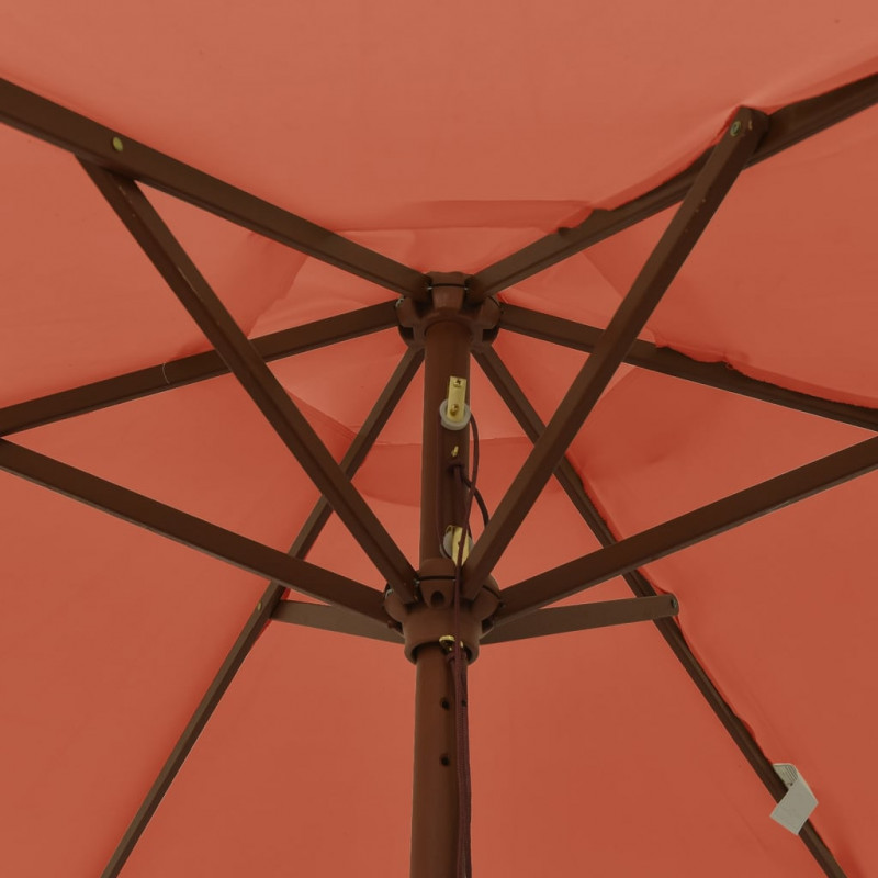 Parasol ogrodowy na drewnianym słupku, terakotowy, 196x231 cm
