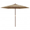 Parasol ogrodowy na drewnianym słupku, kolor taupe, 299x240 cm