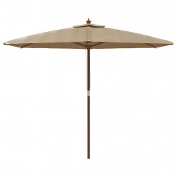 Parasol ogrodowy na drewnianym słupku, kolor taupe, 299x240 cm