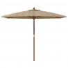 Parasol ogrodowy na drewnianym słupku, kolor taupe, 299x240 cm