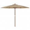 Parasol ogrodowy na drewnianym słupku, kolor taupe, 299x240 cm