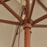 Parasol ogrodowy na drewnianym słupku, kolor taupe, 299x240 cm