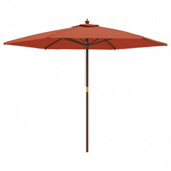 Parasol ogrodowy na drewnianym słupku, terakotowy, 299x240 cm