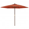 Parasol ogrodowy na drewnianym słupku, terakotowy, 299x240 cm