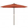 Parasol ogrodowy na drewnianym słupku, terakotowy, 299x240 cm