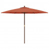 Parasol ogrodowy na drewnianym słupku, terakotowy, 299x240 cm