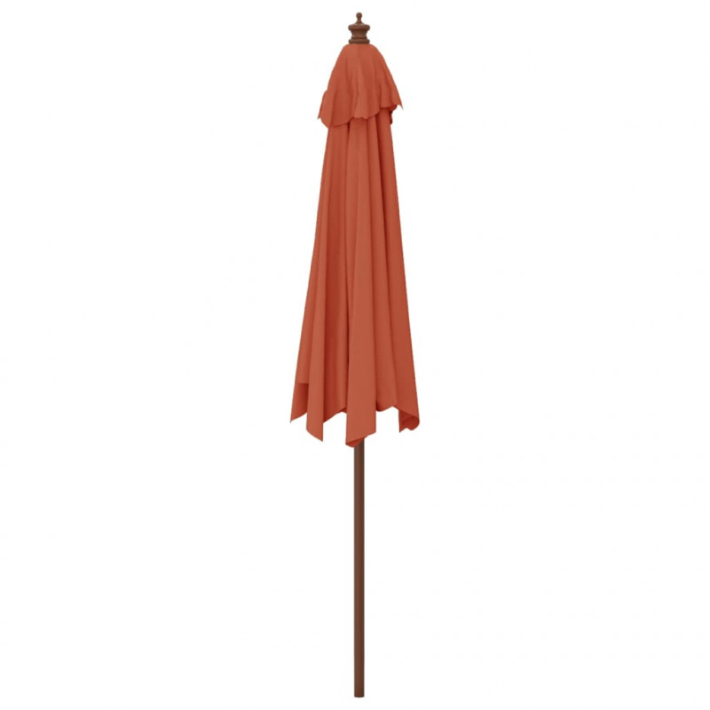 Parasol ogrodowy na drewnianym słupku, terakotowy, 299x240 cm