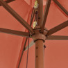 Parasol ogrodowy na drewnianym słupku, terakotowy, 299x240 cm