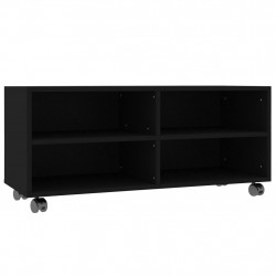Szafka pod TV, czarna, 90x35x35 cm, materiał drewnopochodny