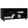 Szafka pod TV, czarna, 90x35x35 cm, materiał drewnopochodny