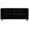 Szafka pod TV, czarna, 90x35x35 cm, materiał drewnopochodny