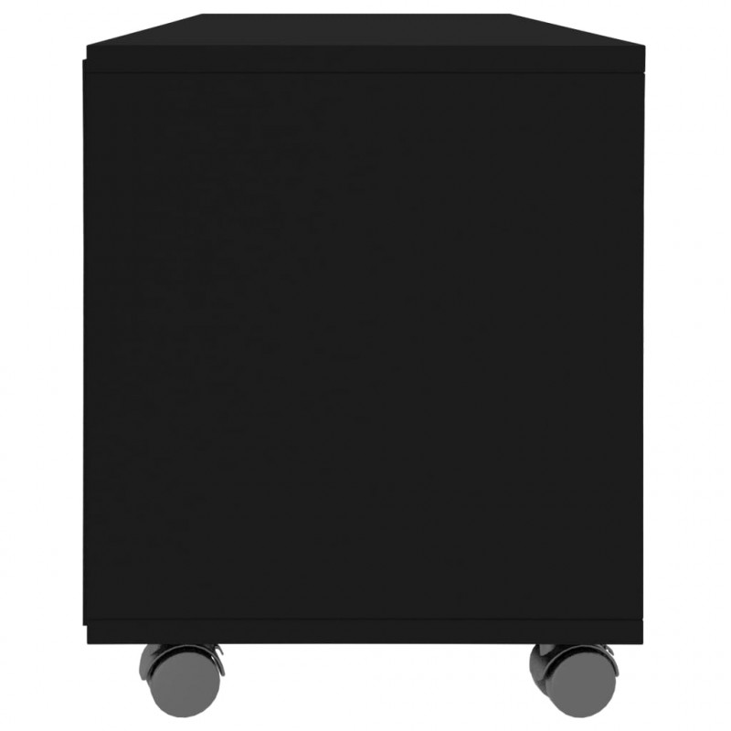 Szafka pod TV, czarna, 90x35x35 cm, materiał drewnopochodny