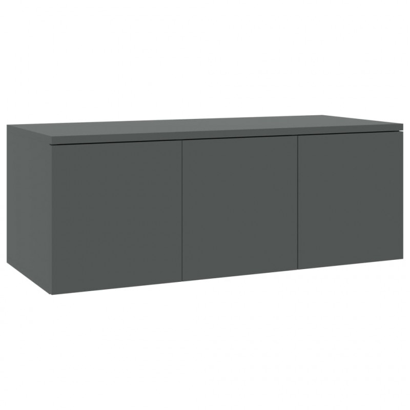 Szafka pod TV, szara, 80x34x30 cm, materiał drewnopochodny
