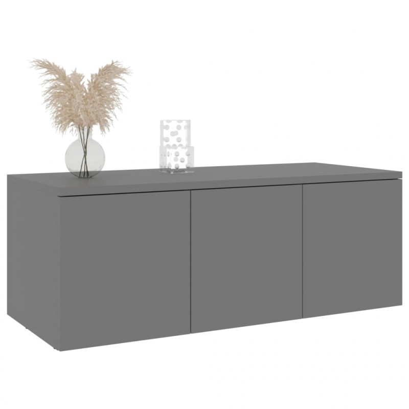 Szafka pod TV, szara, 80x34x30 cm, materiał drewnopochodny