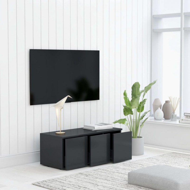 Szafka pod TV, szara, 80x34x30 cm, materiał drewnopochodny
