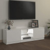 Szafka pod TV z oświetleniem LED, biała, połysk, 120x30x35,5 cm