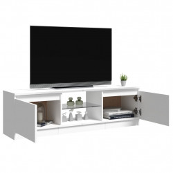 Szafka pod TV z oświetleniem LED, biała, połysk, 120x30x35,5 cm