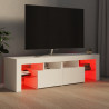 Szafka pod TV z oświetleniem LED, biała, 140x36,5x40 cm