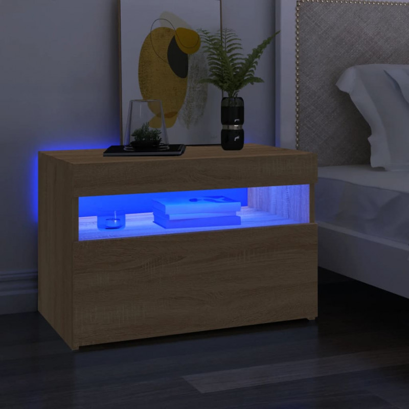 Szafka pod TV z oświetleniem LED, dąb sonoma, 60x35x40 cm