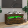 Szafka pod TV z oświetleniem LED, przydymiony dąb, 75x35x40 cm
