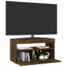 Szafka pod TV z oświetleniem LED, przydymiony dąb, 75x35x40 cm