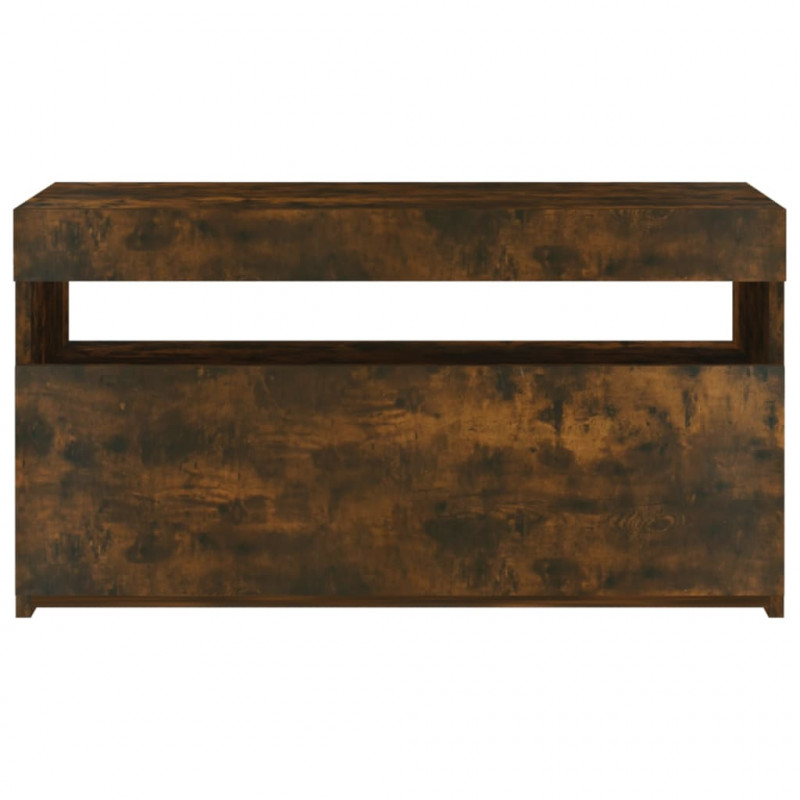 Szafka pod TV z oświetleniem LED, przydymiony dąb, 75x35x40 cm