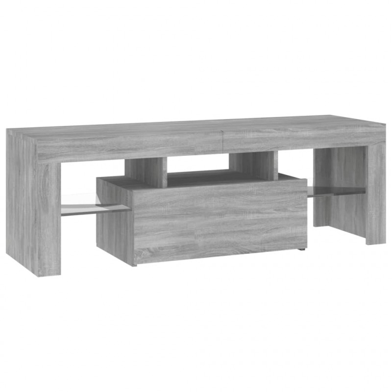 Szafka pod TV z LED, szary dąb sonoma, 120x35x40 cm