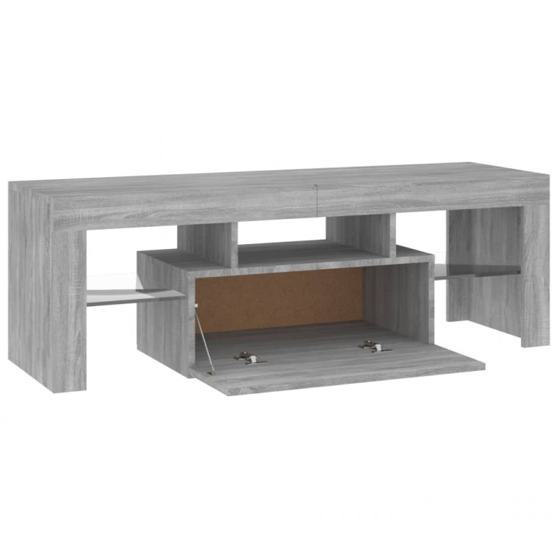 Szafka pod TV z LED, szary dąb sonoma, 120x35x40 cm