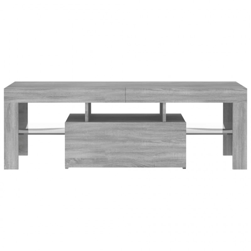 Szafka pod TV z LED, szary dąb sonoma, 120x35x40 cm
