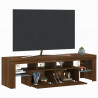 Szafka TV z oświetleniem LED, brązowy dąb, 140x36,5x40 cm