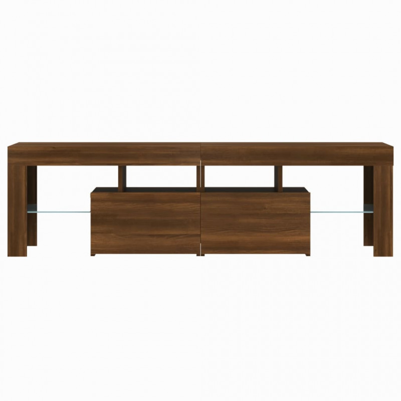 Szafka TV z oświetleniem LED, brązowy dąb, 140x36,5x40 cm