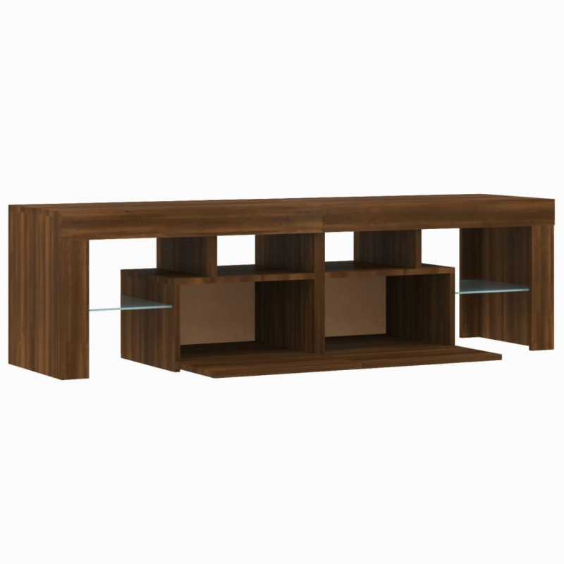 Szafka TV z oświetleniem LED, brązowy dąb, 140x36,5x40 cm