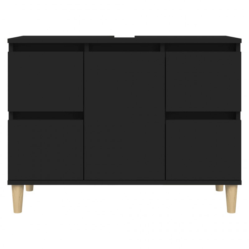 Szafka pod umywalkę, czarna, 80x33x60 cm
