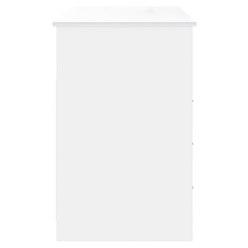 Biurko z szufladami, białe, 102x50x76 cm