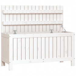 Skrzynia ogrodowa, biała, 108x42,5x54 cm, lite drewno sosnowe