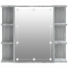Szafka z lustrem i LED, szary dąb sonoma, 70x16,5x60 cm