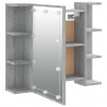 Szafka z lustrem i LED, szary dąb sonoma, 70x16,5x60 cm
