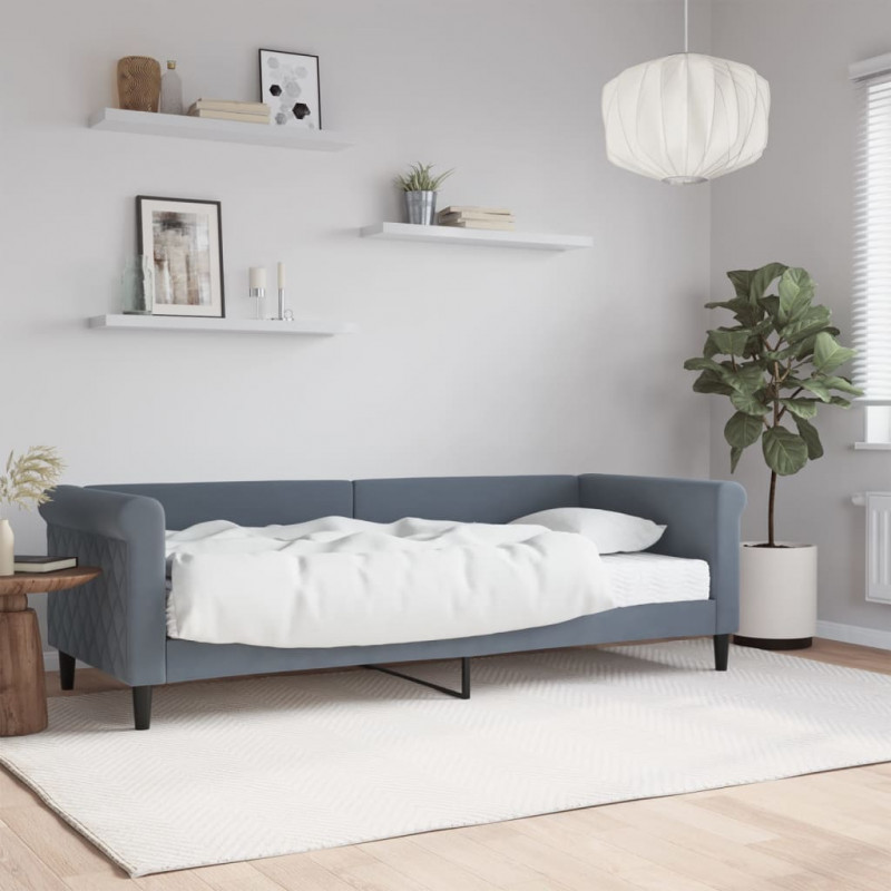 Sofa z materacem do spania, ciemnoszara, 80x200 cm, aksamit