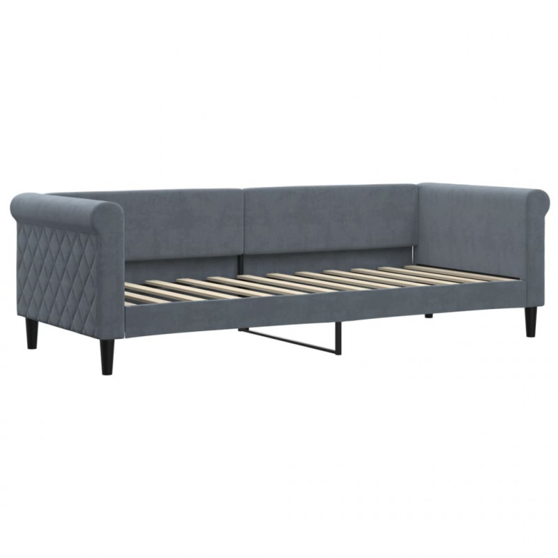 Sofa z materacem do spania, ciemnoszara, 80x200 cm, aksamit
