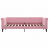 Sofa z materacem do spania, różowa, 80x200 cm, aksamit