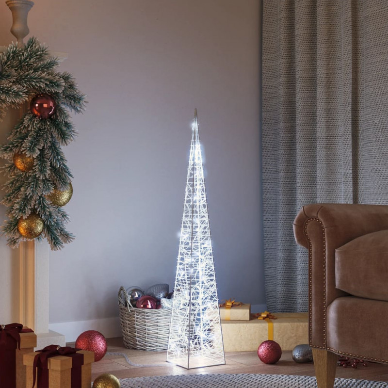 Stożek dekoracyjny, akrylowy, zimne białe LED, 90 cm