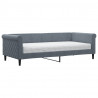 Sofa z materacem do spania, ciemnoszara, 90x200 cm, aksamit