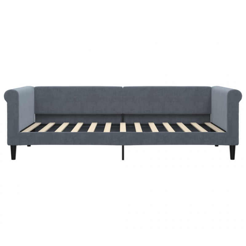 Sofa z materacem do spania, ciemnoszara, 90x200 cm, aksamit
