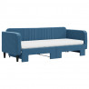 Sofa rozsuwana z materacami, niebieska, 80x200 cm, aksamit